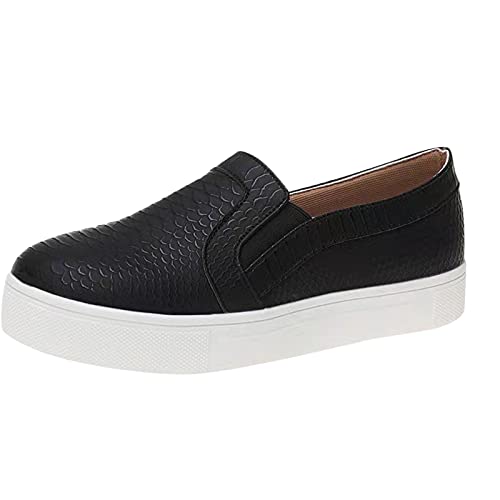 Ghemdilmn Zapatillas de mujer antideslizantes con dedos redondos y planos, elásticas, para caminar., Negro , 40 EU