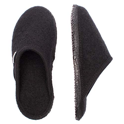 Giesswein Tino Pantuflas Planas, Unisex Adulto, Negro (Schwarz), 43 EU