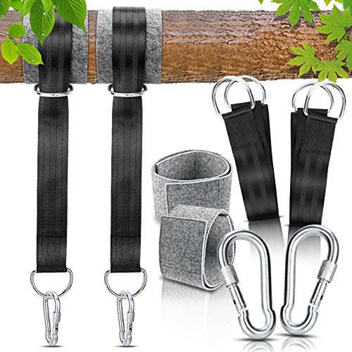 Gifort Correas de hamacas para exteriores, columpios de árboles de 150 cm con cojines de protección de árboles para hamacas de patio de camping