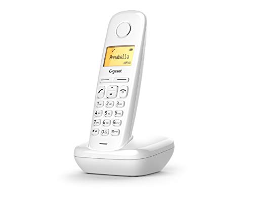 Gigaset A170 - Teléfono Inalámbrico, Pantalla Iluminada, Agenda de 50 Contactos, Volumen Ajustable, Color Blanco