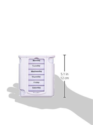 Gima 25751 pastillero semanal Tower, 4 compartimentos, Inglés y Francés