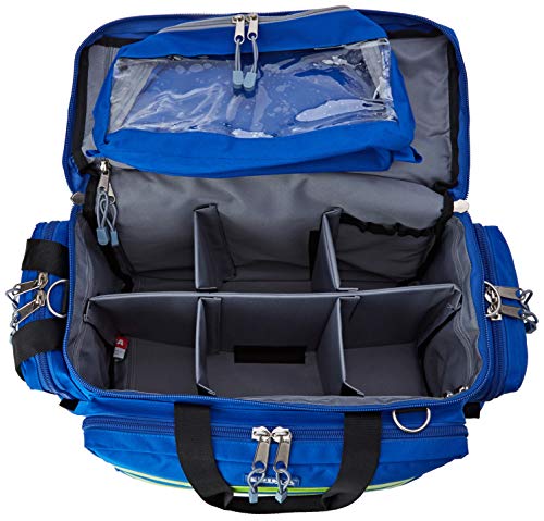 GIMA ref 27152 Bolsa"Smart" para emergencias sanitarias, poliéster, 55 x 35 x 32cm, talla mediana, azul, maleta primeros auxilios con compartimientos internos y externos, resistente al agua