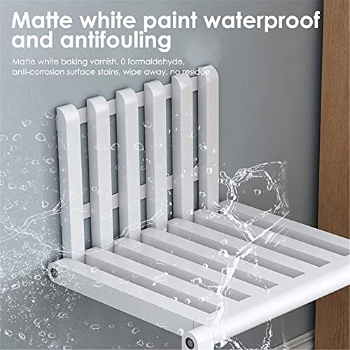 GJCrafts Pared-Taburete Plegable Montado Silla de Pared para Cuarto de baño Ahorre Espacio, cargue 150 kg Taburete Cambiador de Zapatos de Madera Maciza para baño de Entrada