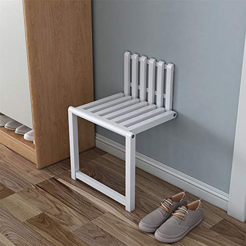 GJCrafts Pared-Taburete Plegable Montado Silla de Pared para Cuarto de baño Ahorre Espacio, cargue 150 kg Taburete Cambiador de Zapatos de Madera Maciza para baño de Entrada