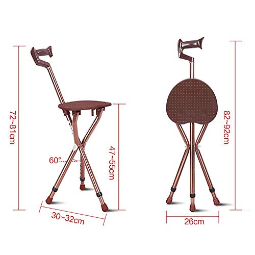 GJJSZ Altura de bastón plegable de reacute; ajuste de siegrave; ge bacirc; tono de aluminio para caminar, masaje con leuce; Ger Beacute; quillas de acirc; geacute; es, ideacute; al para viajar, el oac