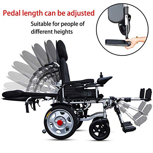 GJJSZ Plegable Power Compact Mobility Silla de Ruedas Silla de Ruedas, Lightweight Electric Power Silla de Ruedas reclinable, Scooter médico portátil