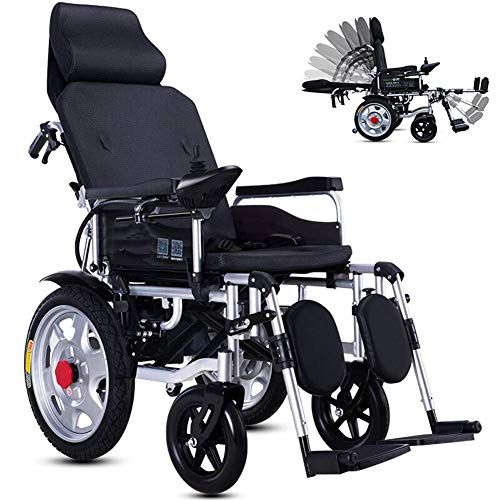 GJJSZ Plegable Power Compact Mobility Silla de Ruedas Silla de Ruedas, Lightweight Electric Power Silla de Ruedas reclinable, Scooter médico portátil