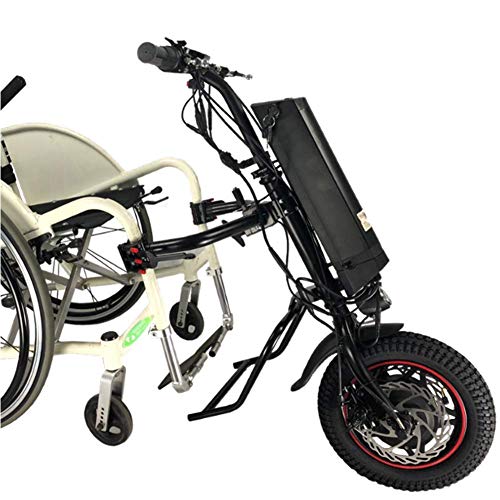 GJJSZ Sistema de Bicicleta de Mano para Silla de Ruedas eléctrica, Terapia de rehabilitación Kit de conversión de Silla de Ruedas eléctrica con luz Frontal, 10.4Ah