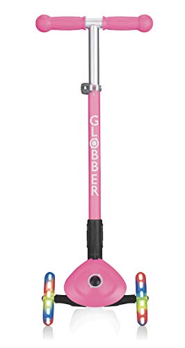 Globber Primo Foldable - Ruedas Luminosas, Color Rosa, talla única