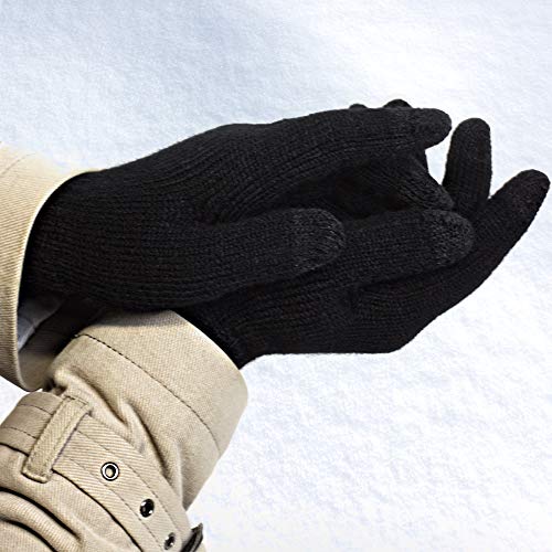 Gloviator® Guantes Táctiles para Smartphones y Tablets | Unisex | Color Negro | Suaves y Elásticos | Lavables