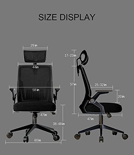 GLRTORE Silla de oficina ergonómica con cojín de diseño de malla, soporta hasta 90 kg, adecuada para niños y adolescentes