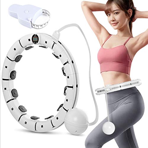 Gmili 16 Secciones Ajustable Smart Hula Hoop, 360° de Masaje Hula Hoop Quemar Grasa, Hogar Fitness Artefacto Equipado con conteo y Cinta métrica