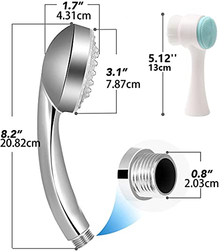 goldmiky Alcachofa de Ducha con Alta Presión,Cambiando LED 3 Colores Control de Temperatura, Mango de Ducha LED ducha mano Grande Spas Universal Cabezal de Ducha Ahorro de Agua No Necesita Pilas