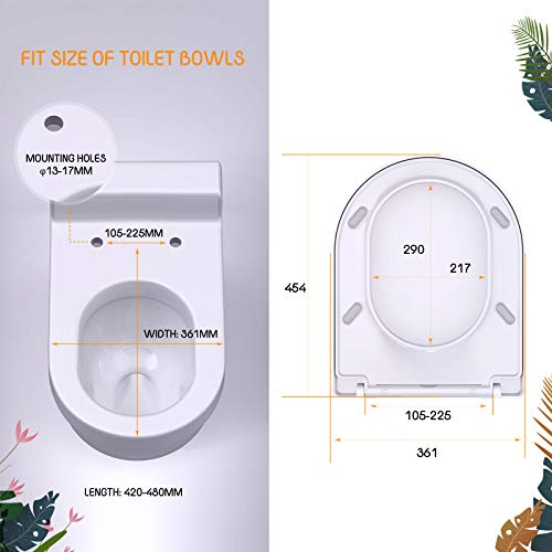 Gomyhom Tapa WC Universal, Asiento Inodoro con Cierre Suave, Tapa WC de Liberación Rápida, Instalación Desde Arriba del Inodoro, Hecho de Plástico Antibacteriano, Sin Balanceo(Tipo U)