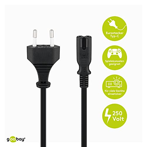 Goobay 50084 - Cable de alimentación 1,5 m, Negro