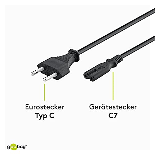 Goobay 50084 - Cable de alimentación 1,5 m, Negro