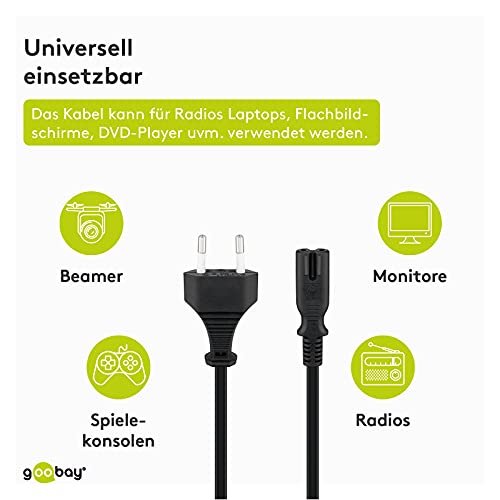 Goobay 50084 - Cable de alimentación 1,5 m, Negro