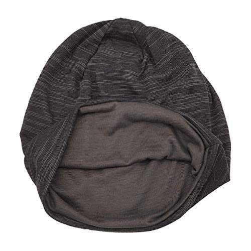 Gorro Verano, 2PCs Pañuelo Cabeza de Algodón Delgado y Transpirable (Negro y Gris)