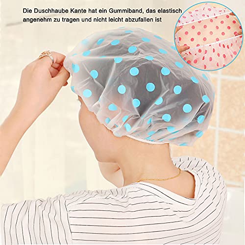 Gorros de ducha de 6 Piezas, Gorro de Pelo reutilizable, Para Ducha de Mujeres y niños, Spa, Salón