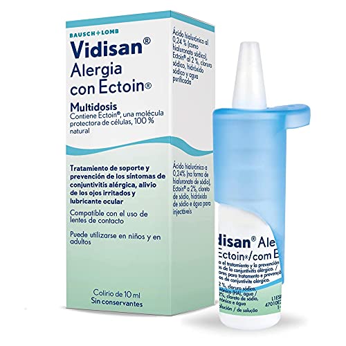 Gotas para Ojos Vidisian Alergia - Formato Multidosis de 10 ml - Trata y Previene la Conjuntivitis Alérgica - Colirio para Ojos Irritados - Bausch + Lomb