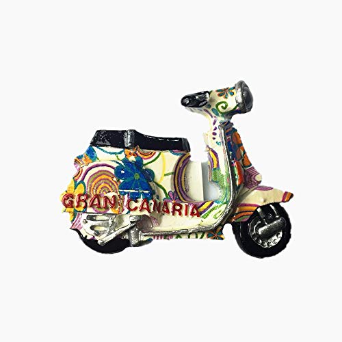 Gran Canaria España Scooter 3D Souvenir Regalo Nevera Imán Decoración Hogar & Cocina Polirresina Artesanía Imán de Refrigerador Colección