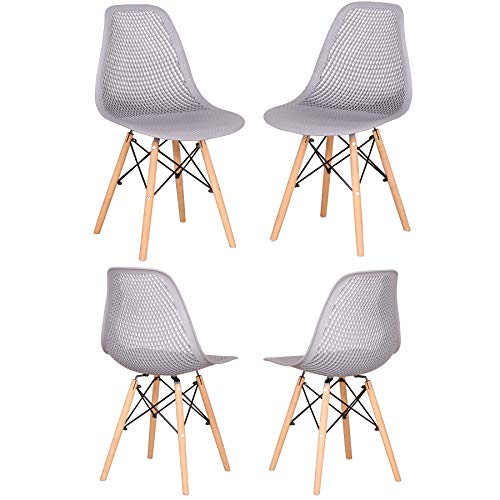 GrandCA HOME Juego de 4 sillas Clásicas Sillas,Sillas de Comedor para Comedor, Café, Restaurante,Oficina (Gray)