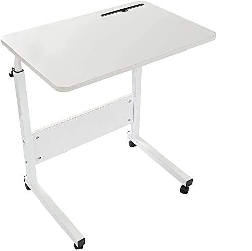 Grandma Shark Escritorio para Computadora Portátil, Mesa de Ordenador Extraíble y Altura Ajustable, Mesa Auxiliar portátil para sofá Cama (80 × 40 cm, Blanco)