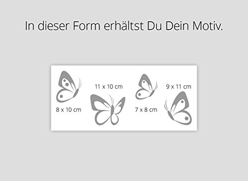 Grandora W697 Pegatina Pared 4 Set Mariposas - Blanco, 8-10 cm