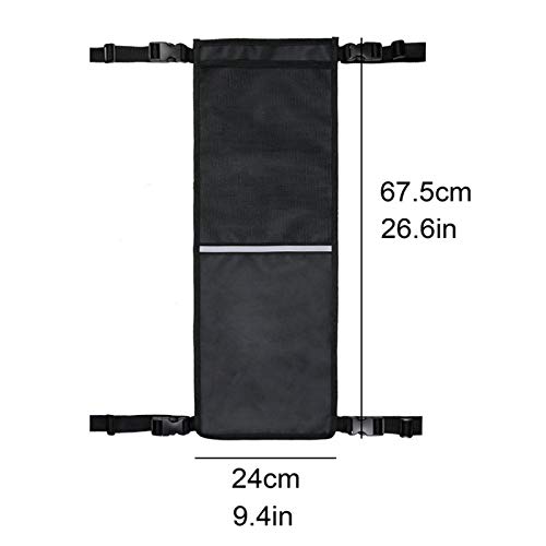 Grantien Bolsa con Soporte para Mochila De Oxígeno para Silla De Ruedas, Bolsa para Botellas De Oxígeno con Tiras Reflectantes Y 2 Bolsillos, Oxford Negro 24 * 67.5cm