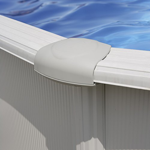 Gre KITPROV618 Atlantis - Piscina Elevada Ovalada, Aspecto Acero Blanco, 610 x 375 x 132 cm