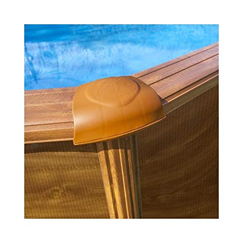 Gre KITPROV6188WO Amazonia - Piscina Elevada Ovalada, Aspecto Madera, 610 x 375x 132cm