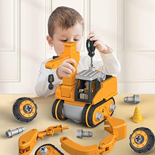 Greatideal Camiones de Juguete, Juguetes para vehículos Desmontables, Juguetes para automóviles de ingeniería, Juego de excavadoras, Juguetes de construcción para niños Que juegan como Regalo