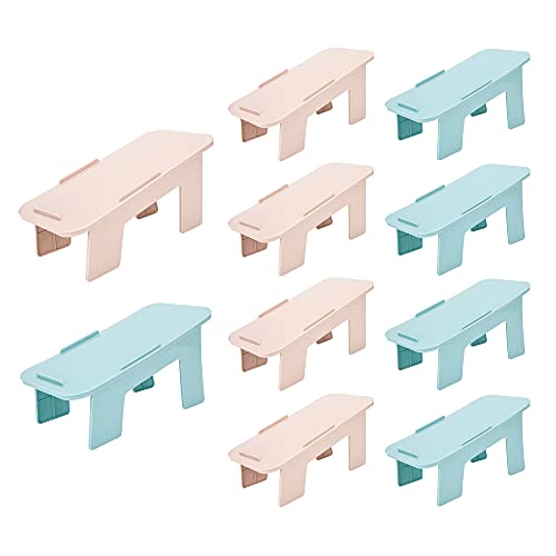 GREFIC 10pcs Organizador armario zapateros baratos, zapatero ancho desmontable, apto para todo tipo de zapatos, Ahorre 50% de espacio zapateros modernos 5 azul 5 rosa Los colores se pueden mezclar