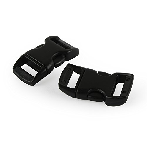 Grenhaven - Pack de 20 Cierres de Hebilla/Cierres de Clip - para Pulseras de Paracord, Cordones, Collares de Perros y Gatos - 3/8" - Negro