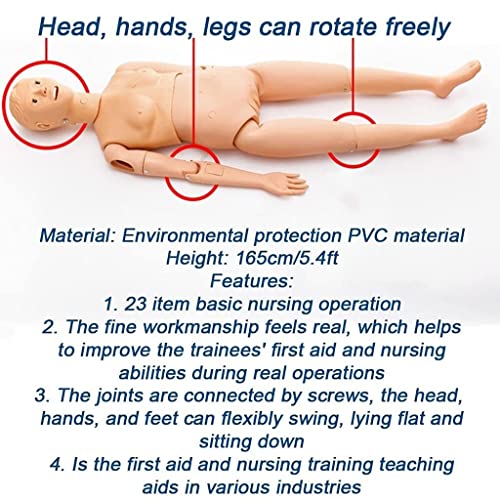 GRFSD Tamaño Natural Cuidado del Paciente Simulador Maniquí de Entrenamiento Geriátrico Maniquí de Habilidades for el Cuidado del Paciente for el Entrenamiento de Enfermería