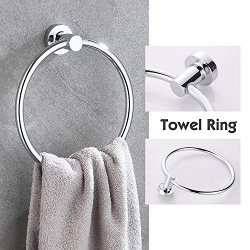 Gricol Juego Baño Accesorios para Toalleros 4 Piezas Anillo De Toalla De Mano - Soporte De Papel HigiéNico - Gancho para Toalla - Barra De Toalla Accesorios De Alta Resistencia Acero Inoxidable