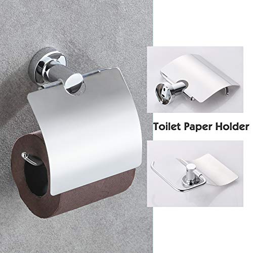 Gricol Juego Baño Accesorios para Toalleros 4 Piezas Anillo De Toalla De Mano - Soporte De Papel HigiéNico - Gancho para Toalla - Barra De Toalla Accesorios De Alta Resistencia Acero Inoxidable