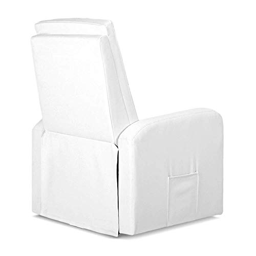 gridinlux | Sillón Relax Masaje Lujo Levanta Personas Blanco | Reclinable | Elevación Automática con Mando | 5 Modos | Función Calor Lumbar | 8 Motores | 4 Zonas de Masaje | Polipiel