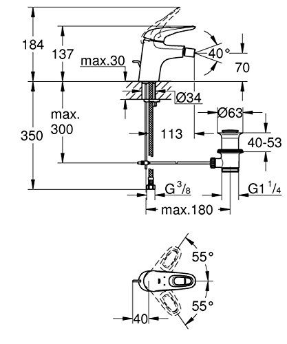 Grohe Eurostyle - New grifo Bide S Vaciador Blanco Ref. 33565LS3