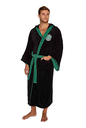 Groovy Slytherin Harry Potter - Albornoz con capucha, poliéster, negro, talla única