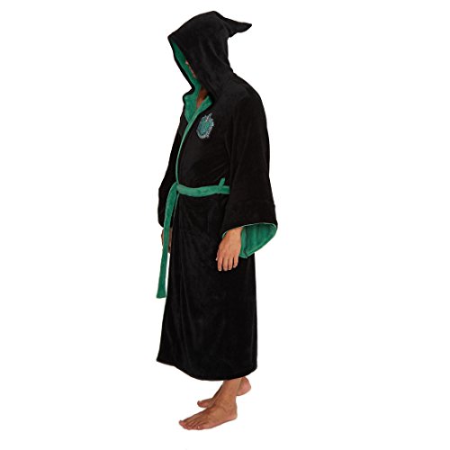 Groovy Slytherin Harry Potter - Albornoz con capucha, poliéster, negro, talla única