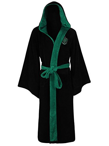 Groovy Slytherin Harry Potter - Albornoz con capucha, poliéster, negro, talla única