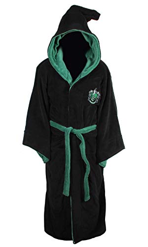 Groovy Slytherin Harry Potter - Albornoz con capucha, poliéster, negro, talla única