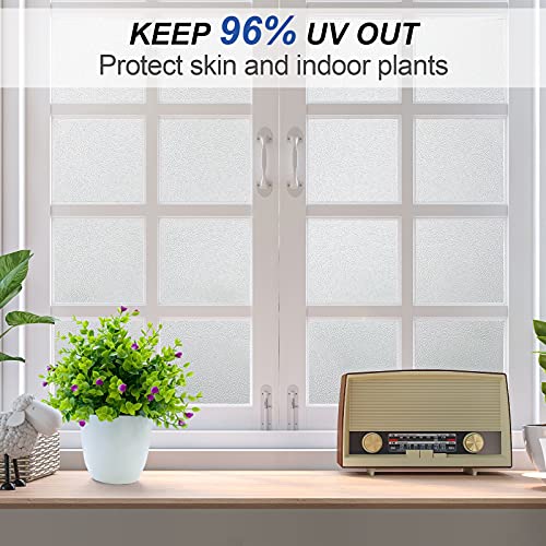 Growsly Vinilos para Ventanas Opaco, Vinilos Autoadhesivos Cristales Aislantes Privacidad Vinilos Cristal Anti UV y Sol, Laminas Decorativos Película Ventanas para Casa Cocina Ducha Oficina 44.5x200cm