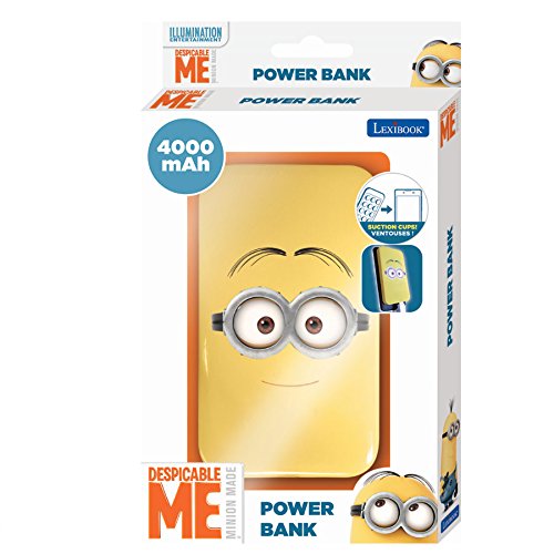 Gru: Mi Villano Favorito PB2600DES - Cargador de batería portátil con ventosas (4.000 mAh, 5V/1A, indicador LED, Micro USB) Color Amarillo