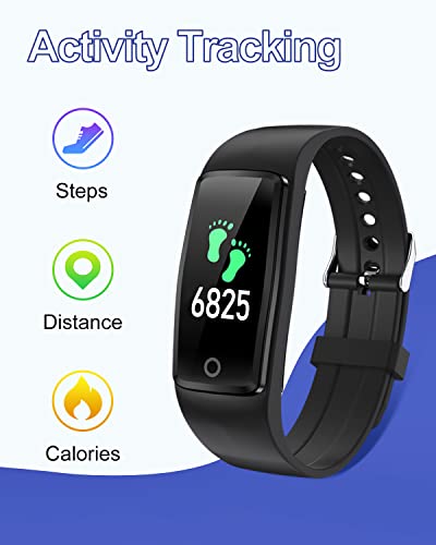 GRV Pulsera de Actividad, Pulsera Actividad Inteligente Sin Bluetooth No App con Pantalla 0.96 Pulgadas Impermeable IP68 Monitor de Sueño Podómetro Calorías Distancia