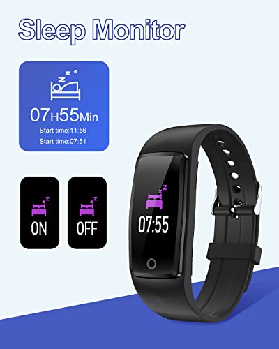 GRV Pulsera de Actividad, Pulsera Actividad Inteligente Sin Bluetooth No App con Pantalla 0.96 Pulgadas Impermeable IP68 Monitor de Sueño Podómetro Calorías Distancia