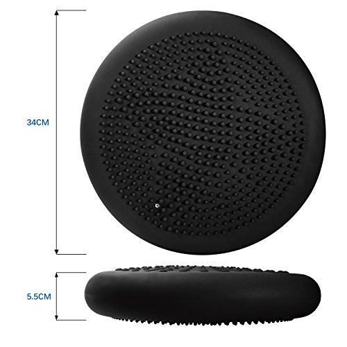 GSOTOA Cojín De Equilibrio con Bomba Cojín Oscilante Asiento De Bola Cojín De Asiento Ortopédico Anti-Explosión para Automóvil, Fisioterapia, Silla, Yoga, Fitness, Masaje