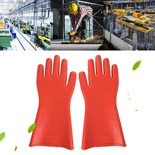 Guantes Aislantes, Guantes Aislantes de Goma a Prueba de Alto Voltaje de 2KV, Guantes Protectores Eléctricos de Seguridad con Impermeables