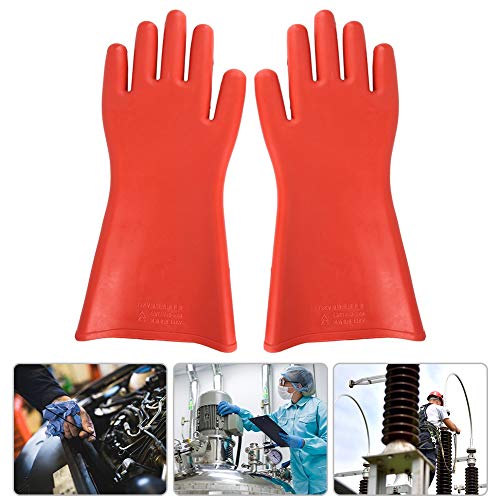 Guantes Aislantes, Guantes Aislantes de Goma a Prueba de Alto Voltaje de 2KV, Guantes Protectores Eléctricos de Seguridad con Impermeables